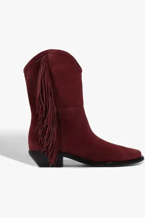 Schutz Bota Tess West Camurça Vermelha