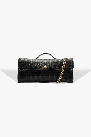 Schutz Bolsa Baguete Rebecca Couro Preta