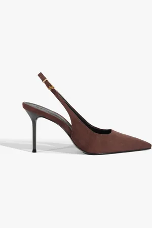 Schutz Slingback Salto Alto Fino Camurça