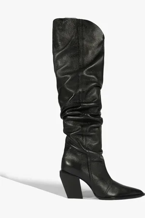 Schutz Bota Over The Knee Couro Preta