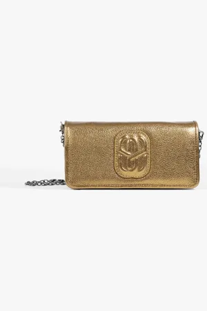 Schutz Bolsa Tiracolo Mini Icon Belle Couro Dourada