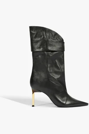 Schutz Bota Couro Salto Alto Fino Preta