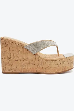 Schutz Sandália Plataforma Natural Brilho