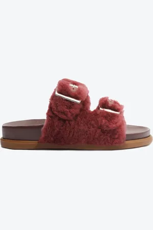 Schutz Sandália Slide Fivelas Pelos Comfy