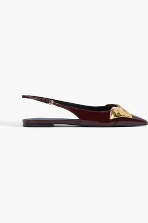 Schutz Slingback Kay Flat Couro