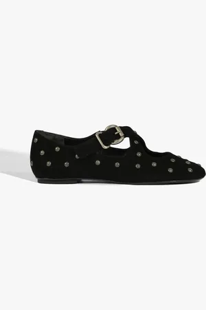 Schutz Sapatilha Myriam Flat Camurça Preta