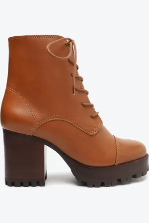 Schutz Bota Coturno Jeannine Tratorado Couro