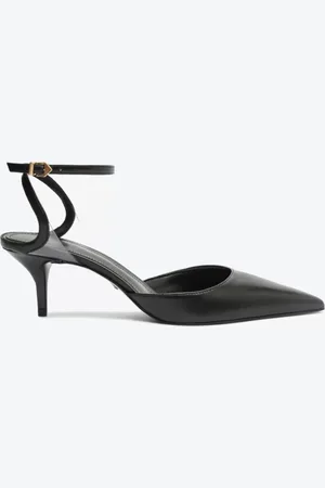 Schutz Sandália Scarpin Salto Baixo Skye Couro Preta