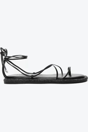 Schutz Sandália Rasteira Kittie Amarração Preta