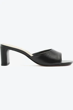 Schutz Sandália Mule Salto Bloco Luana Couro Preta