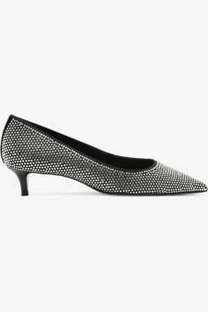 Schutz Sapato Scarpin Salto Mid Camurça Brilho