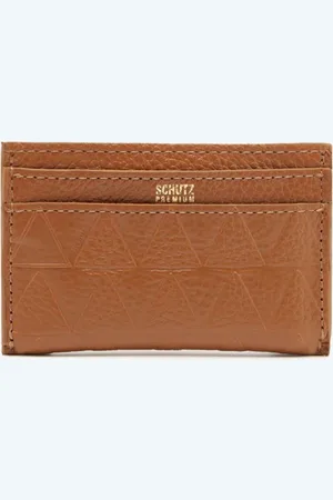 Schutz PORTA CARTÕES GRANDE TRIANGLE GRAINED COURO