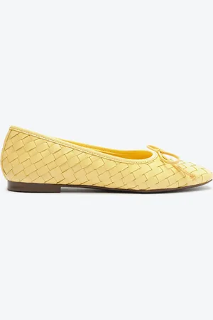 Schutz Sapatilha Casual Flats Couro Amarela