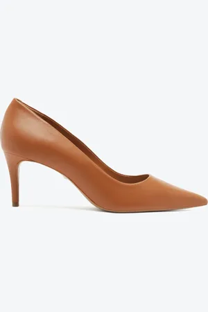 Schutz Scarpin Couro Caramelo