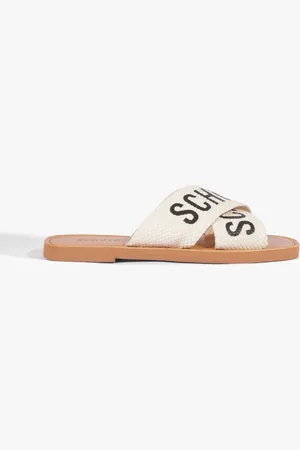Schutz Sandália Rasteira de X Logo Branca