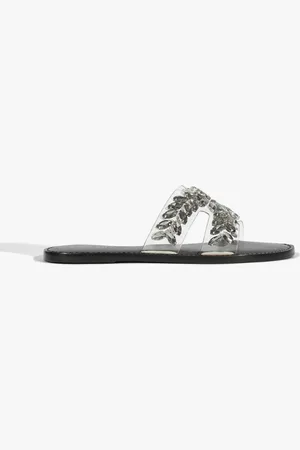 Schutz Sandália Rasteira Vinil Glam Preta