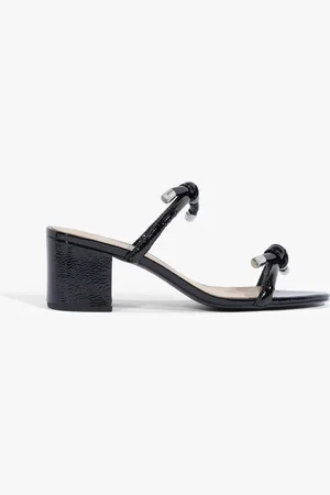 Schutz Sandália Mule Salto Bloco Verniz Preta