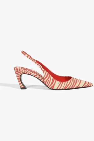 Schutz Slingback Lexi Mid Couro Zebra Vermelho