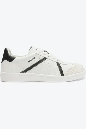 Schutz Tênis Vintage Couro Listras Preto