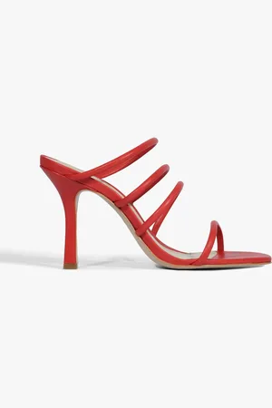 Schutz Sandália Mule Tiras Vermelha