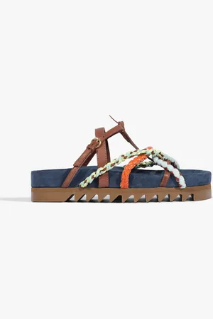 Schutz Papete Domitila Sporty Preta e Tiras Coloridas