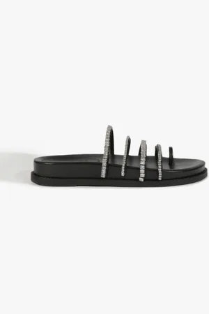 Schutz Sandália Rasteira Bold Preta