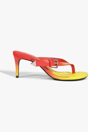 Schutz Mule Verniz Classic Vermelho e Amarelo
