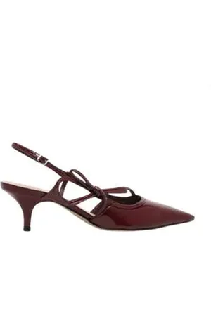 Arezzo Sapato Feminino Slingback Laço Vermelho Wine Berry 35