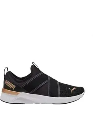 PUMA Tênis Casual Feminino Softride Harli Slip On Preto Black- White- Gold 34
