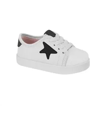 MOLEKINHA Tenis Casual Infantil Estrelas Branco Branco