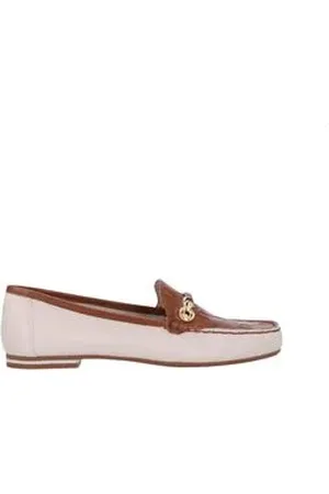 Luz da Lua Sapato Feminino Mocassim Branco E Marrom Rd Lux Panna