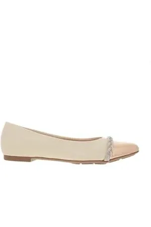 MODARE Sapatilha Feminina Bico Fino Creme Creme