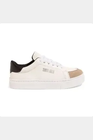 SANTA LOLLA Tênis Moda Feminino Em Couro Branco 34