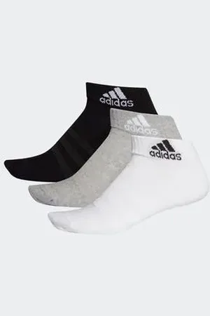 adidas Kit Meia Unissex Cushioned Ankle 3 Pares Cinza Branco E Preto Un