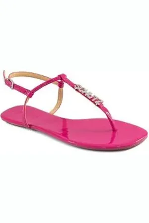 Schutz Sandália Feminina Flat Crystal Rosa 34