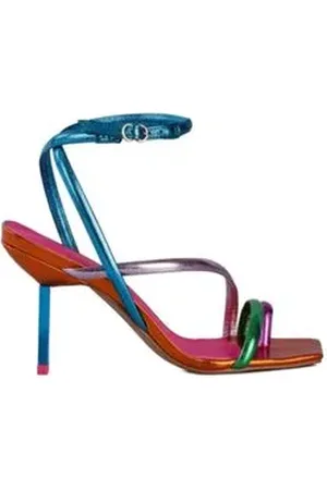Luiza Barcelos Sandália Feminina Salto Alto Lâmina Multicor Metalcolor