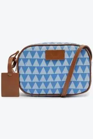 Schutz Bolsa Feminina Tiracolo Trianglel Azul E Marrom Surf Blue