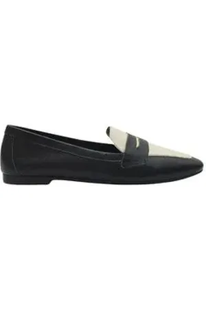 DAYANE MAGALHÃES Sapato Mocassim Elegance Couro Dayane Magalhães Preto E Off White Preto