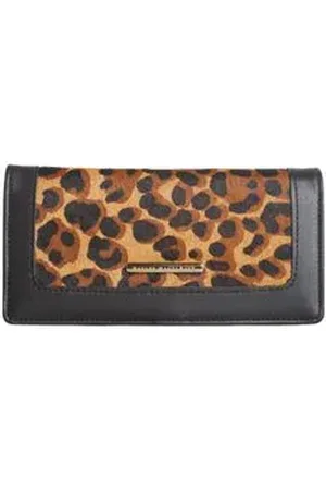 DAYANE MAGALHÃES Carteira Em Couro Dayane Magalhães Animal Print Preto