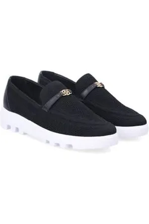 Luz da Lua Tênis Feminino Loafer Knit Preto Knit