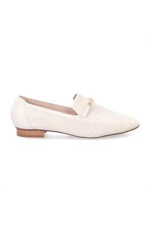 Luz da Lua Sapato Feminino Mocassim Branco Knit