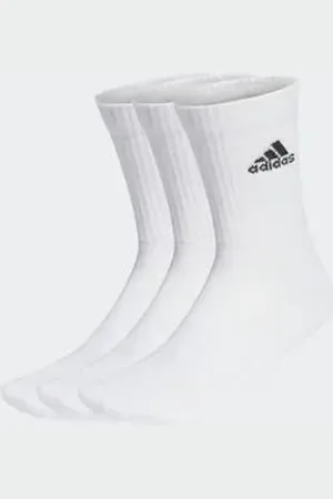 adidas Meia Amortecida 3 Pares Branca 35