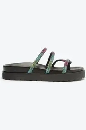 Schutz Tamanco Feminino Papete Phoebe Brilho Preto Black