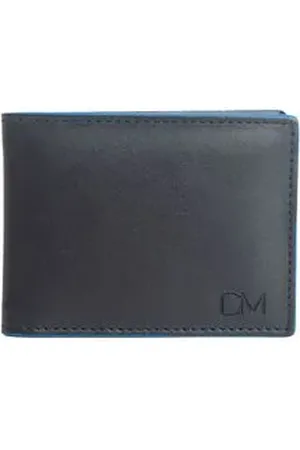 DM Carteira Masculina - Dayane Magalhães Em Couro Preta E Azul Preto