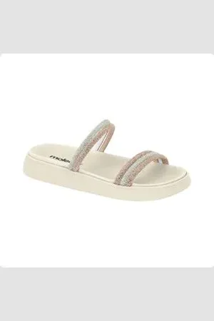 MOLECA Tamanco Feminino Papete Branco Branco