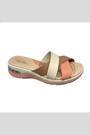 MODARE Tamanco Feminino Anabela Nude Ouro Rosado