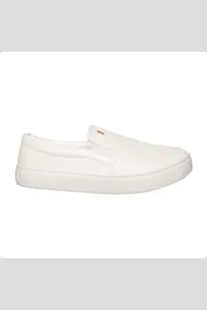 SANTA LOLLA Tênis Moda Feminino Slip On Flat Branco 34