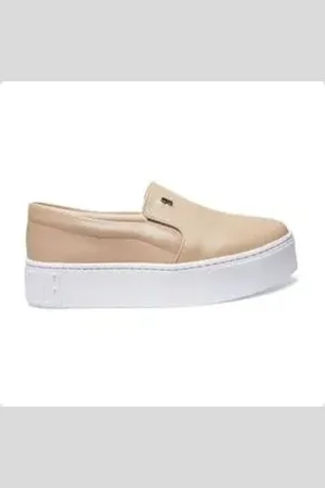 SANTA LOLLA Tênis Moda Feminino Slip On Bege 35