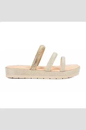 MISSISSIPI Tamanco Feminino Anabela Preto Dourado