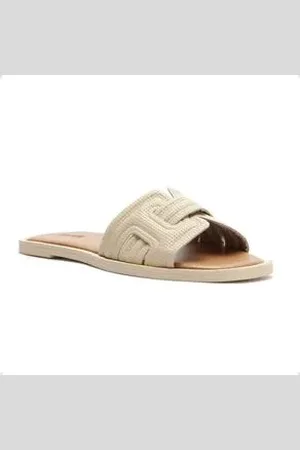 Anacapri Tamanco Feminino Rasteiro Tressê Off White 35